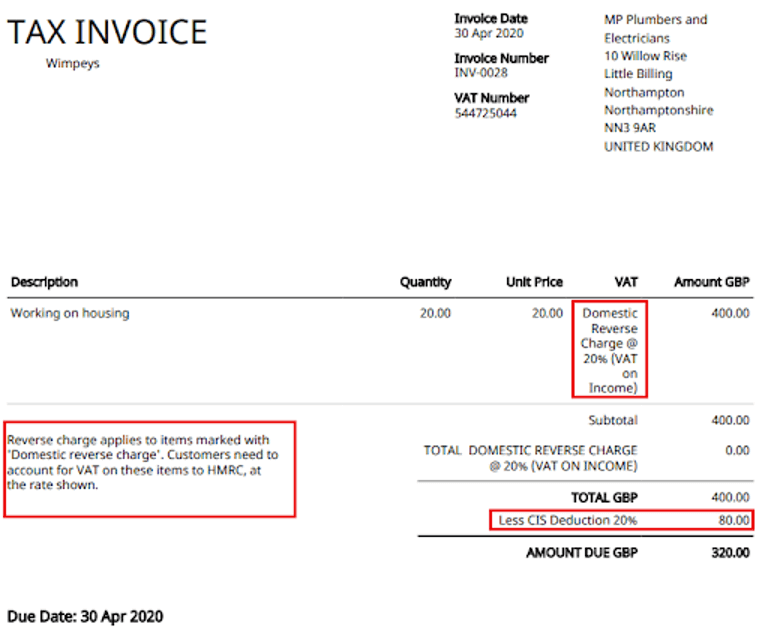 Reverse charge vat